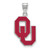 Sterling Silver University of Oklahoma Large Enamel Pendant by LogoArt SS031UOK