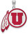 Image of Sterling Silver University of Utah XL Enamel Pendant by LogoArt