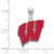 Sterling Silver University of Wisconsin Large Enamel Pendant by LogoArt SS032UWI