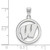 Image of Sterling Silver University of Wisconsin Small Pendant in Circle by LogoArt