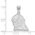 Image of Sterling Silver Virginia Tech Large Pendant by LogoArt (SS061VTE)