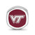 Sterling Silver Virginia Tech VT Cushion Shaped Double Logo Bead by LogoArt