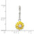 Sterling Silver Yellow Enameled Flower w/ CZ 1/2In Dangle Enhancer Bead