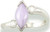 Image of Sz 7 Marquise Natural Lavender Jadeite Jade 0.09ctw Diamond 18K White Gold Ring