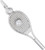 Tennis Racquet Charm w/ Simulated Pearl (Choose Metal) by Rembrandt