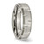 Image of Titanium Beveled Edge Notched 6mm Brushed Band Ring