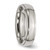 Image of Titanium Ridged Edge 6mm Polished Band Ring TB23