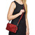 Top Grain Leather Croc Texture RFID Blocking Red Clutch/Crossbody Bag (Gifts)