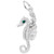 Image of Under The Sea Friends Mermaid & Seahorse Charm w/ Green Synthetic Crystal (Choose Metal) by Rembrandt