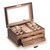 Walnut Lacquered Wood 3 Level Jewelry Box