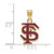 Image of Yellow Sterling Silver LogoArt Florida State University Medium Enamel Pendant