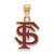 Image of Yellow Sterling Silver LogoArt Florida State University Medium Enamel Pendant