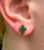 Natural Untreated 9mm Nephrite Jade Cross Stud Earrings w/ Sterling Silver Posts