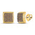 Image of 10kt Yellow Gold Womens Round Brown Diamond Square Cluster Earrings 1/2 Cttw