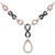 Image of 10kt Rose Gold Womens Round Black Color Enhanced Diamond Fashion Necklace 3/4 Cttw