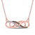 Image of 10kt Rose Gold Womens Round Brown Diamond Infinity Necklace 1/8 Cttw
