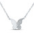 Image of 10kt White Gold Womens Round Diamond Butterfly Necklace 1/8 Cttw
