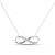 Image of 10kt White Gold Womens Round Diamond Infinity Necklace 1/8 Cttw