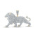 Image of 10kt Yellow Gold Mens Round Diamond Lion Animal Charm Pendant 5-1/2 Cttw