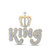 Image of 10kt Yellow Gold Mens Round Diamond King Crown Phrase Charm Pendant 4-7/8 Cttw