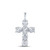 Image of 10kt White Gold Womens Round Diamond Cross Pendant 2-3/8 Cttw