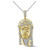 Image of 10kt Yellow Gold Mens Round Diamond Jesus Charm Pendant 1-5/8 Cttw