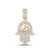 Image of 10kt Yellow Gold Mens Round Diamond Hamsa Allah Charm Pendant 3 Cttw