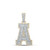 Image of 14kt Two-tone Gold Mens Baguette Diamond A Initial Letter Charm Pendant 1-7/8 Cttw