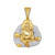 Image of 10kt Yellow Gold Mens Round Diamond Laughing Buddha Hotei Charm Pendant 1-3/4 Cttw