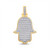 Image of 10kt Yellow Gold Mens Baguette Diamond Hamsa Charm Pendant 2 Cttw