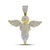 Image of 10kt Yellow Gold Mens Round Diamond Angel Charm Pendant 1-1/2 Cttw