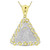 Image of 10kt Yellow Gold Mens Round Diamond Praying Hands Triangle Charm Pendant 1 Cttw