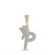 Image of 10kt Yellow Gold Mens Round Diamond P Crown Letter Charm Pendant 1 Cttw