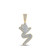Image of 10kt Yellow Gold Mens Round Diamond S Crown Letter Charm Pendant 1 Cttw