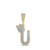 Image of 10kt Yellow Gold Mens Round Diamond U Crown Letter Charm Pendant 1 Cttw