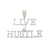 Image of 10kt Yellow Gold Mens Round Diamond Live 2 Hustle Phrase Charm Pendant 1 Cttw