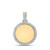 Image of 10kt Yellow Gold Mens Round Diamond Memory Circle Mirror Charm Pendant 3/4 Cttw