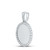 Image of 10kt White Gold Mens Round Diamond Memory Circle Charm Pendant 3/4 Cttw