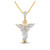 Image of 10kt Yellow Gold Mens Round Diamond Praying Angel Wings Charm Pendant 7/8 Cttw