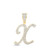 Image of 10kt Yellow Gold Mens Round Diamond X Initial Letter Charm Pendant 1 Cttw