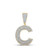 Image of 10kt Two-tone Gold Mens Round Diamond Initial C Letter Charm Pendant 3/4 Cttw