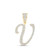 Image of 10kt Yellow Gold Mens Round Diamond V Initial Letter Charm Pendant 7/8 Cttw