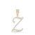 Image of 10kt Yellow Gold Mens Round Diamond Z Initial Letter Charm Pendant 7/8 Cttw