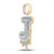 Image of 10kt Yellow Gold Mens Round Diamond Dripping J Letter Charm Pendant 5/8 Cttw