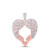 Image of 10kt Rose Gold Womens Round Diamond Wing Heart Pendant 1/2 Cttw