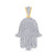 Image of 10kt Yellow Gold Mens Round Diamond Hamsa Hand Charm Pendant 3/4 Cttw