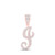 Image of 10kt Rose Gold Mens Round Diamond J Initial Letter Charm Pendant 3/4 Cttw