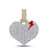 Image of 10kt Yellow Gold Mens Round Diamond Bolt Crack Heart Charm Pendant 3/4 Cttw
