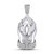 Image of 10kt White Gold Mens Round Diamond Praying Hands Rosary Charm Pendant 1/4 Cttw