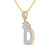 Image of 10kt Yellow Gold Mens Baguette Diamond Crown D Letter Charm Pendant 3/4 Cttw